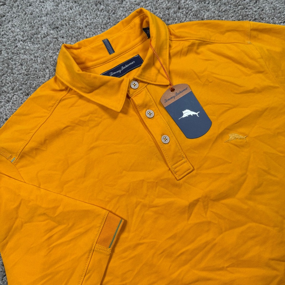 Tommy Bahama Tropicool Spectator Mens Stretch Polo Radiant Yellow Medium NEW